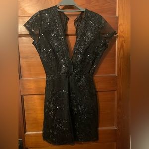 Lucy in the Sky black sequin mini dress